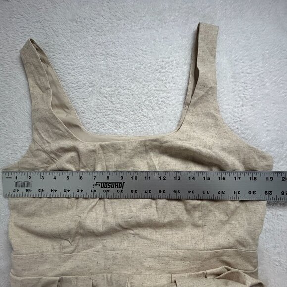 Banana Republic Womens Linen Blend Wide-Leg Sleeveless Jumpsuit 10 Beige New - Picture 7 of 13